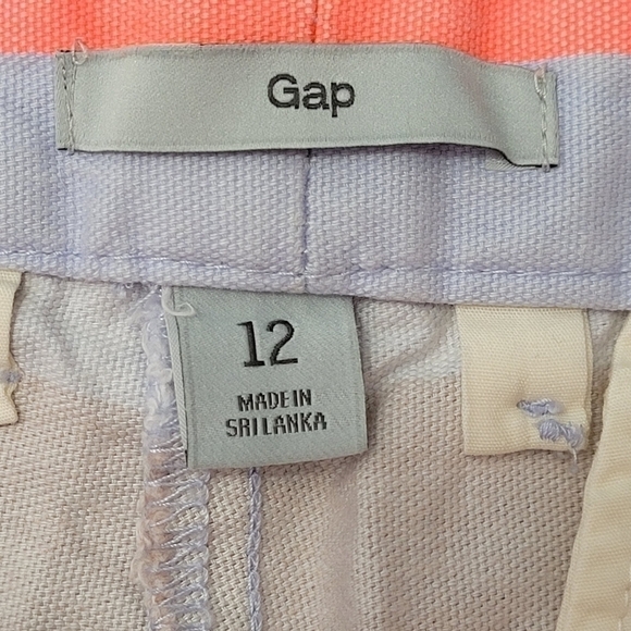 GAP Sunkissed Orange Multi Stripe Cotton Shorts Size 12 / 14 - Picture 9 of 11